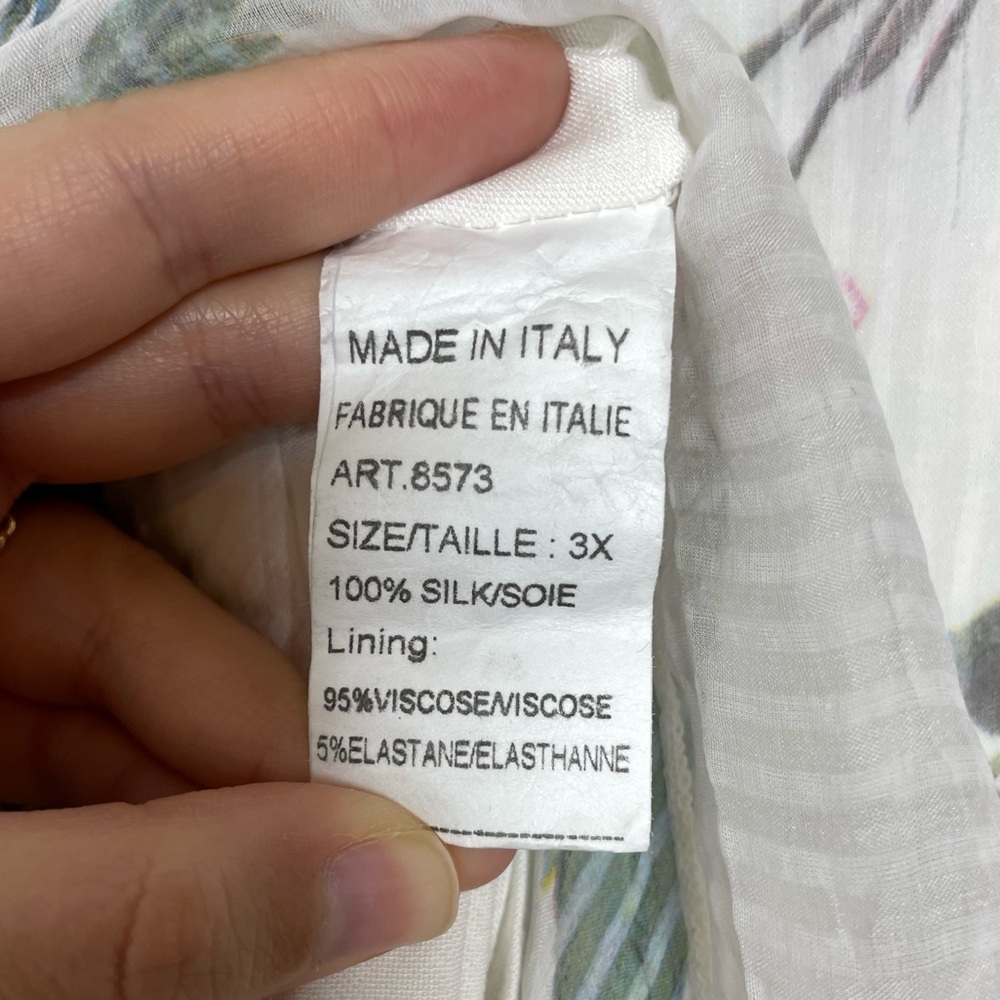 Made in Italy Silk Sheer Floral Overlay Cape Top - Picture 13 of 15
